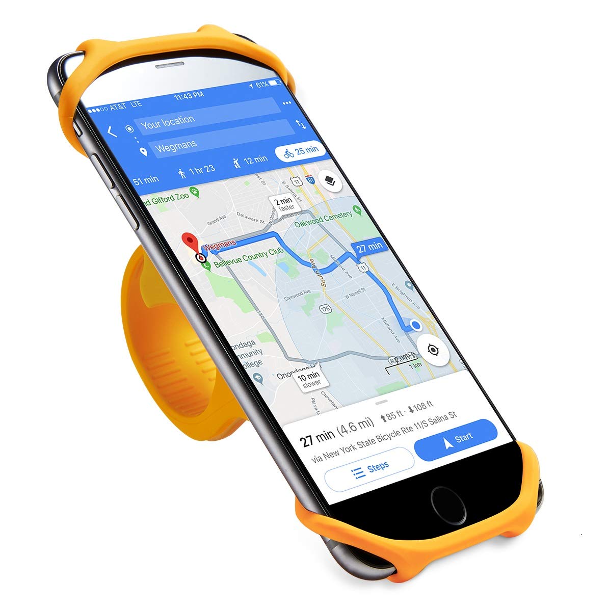 Cyclepartner Universal Bike Phone Mount Cellphone Silicone Holder for Bicycle and Motorcycle Handlebars Fits for iPhone XS//X//8//8Plus//7//7Plus//6 Samsung Galaxy S9//S8//S7 Size M, 4 to 5.8 inches