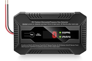 Funomo RV Carbon Monoxide and Propane Gas Detector, Dual LP/CO Gas Alarm with Separate LCD Indicator Lights, 85dB Loud Alarm, Carbon Monoxide Propane Gas Leak Detector for RV and Home Use-12V DC