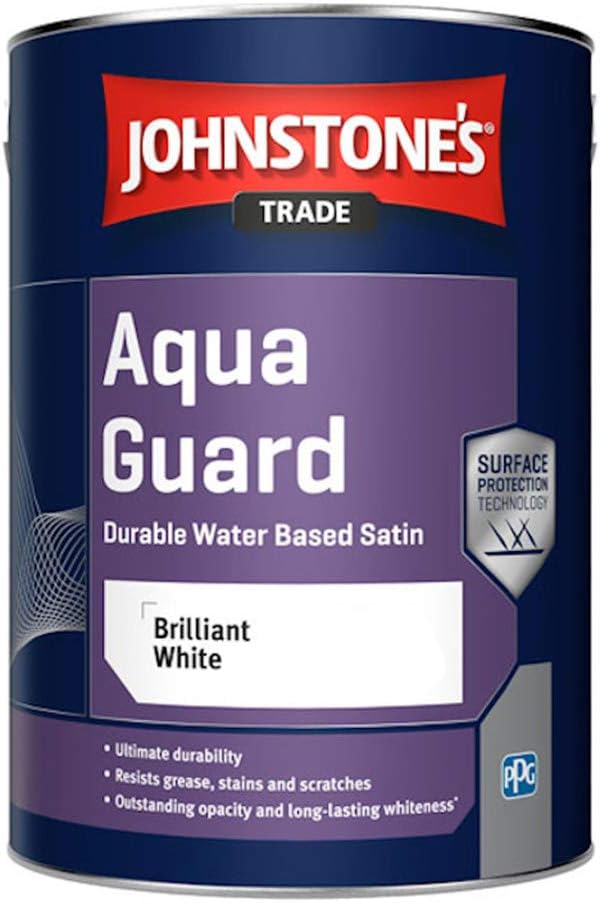 Johnstones Trade Aqua Guard Water Based Satin Paint 2.5L Brilliant White