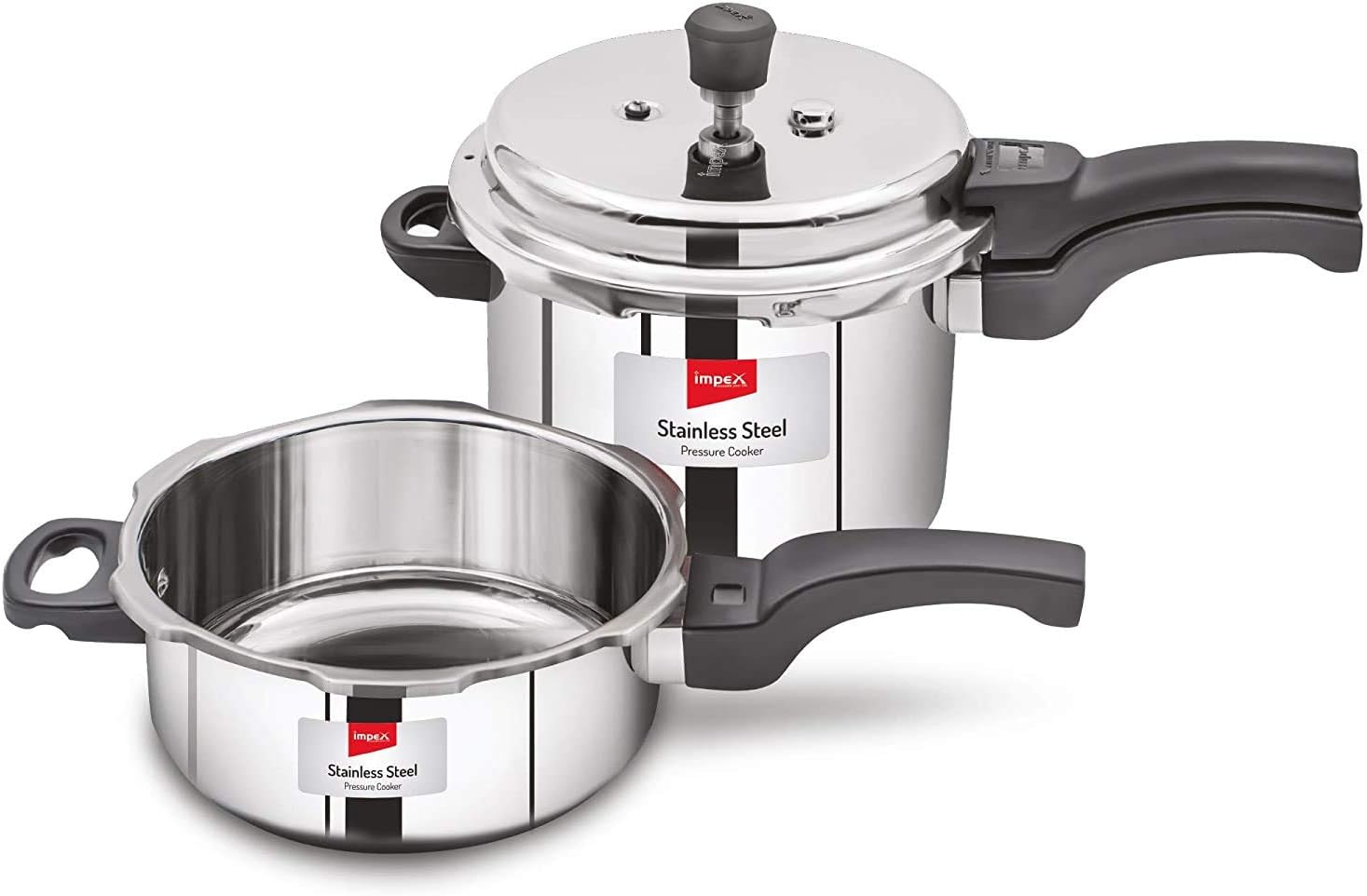 Impex EP3C5 Stainless Steel Induction Base Pressure Cooker Combo Set