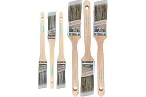 Vermeer Paint Brushes 6-Pack Angle Brushes in Assorted Sizes for All Latex and Oil Paints & Stains - Home Improvement - Interior & Exterior Use