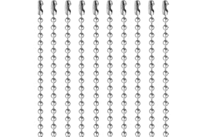 SUMERSHA 50 Pack Ball Chain Necklaces 30 inch Stainless Steel #3 2.4mm Bead Pull Chain