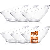 Goodluck 12 Pack Clear Plastic Serving Bowls for Party - 20 OZ Angled Disposable Serving Bowls for Wedding Party Chip, Candy, Salad & Fruit
