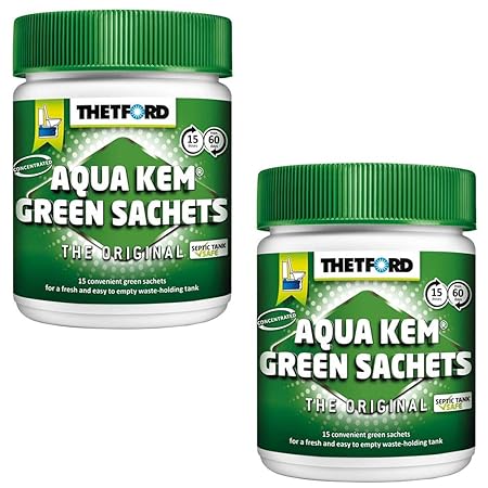 Thetford Set 2X Aqua KEM Green Sachets WC Chemie