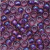 Toho Round Seed Beads 6/0 #928 'Rainbow Rosaline/Opaque Purple Lined' 8 Gram Tube