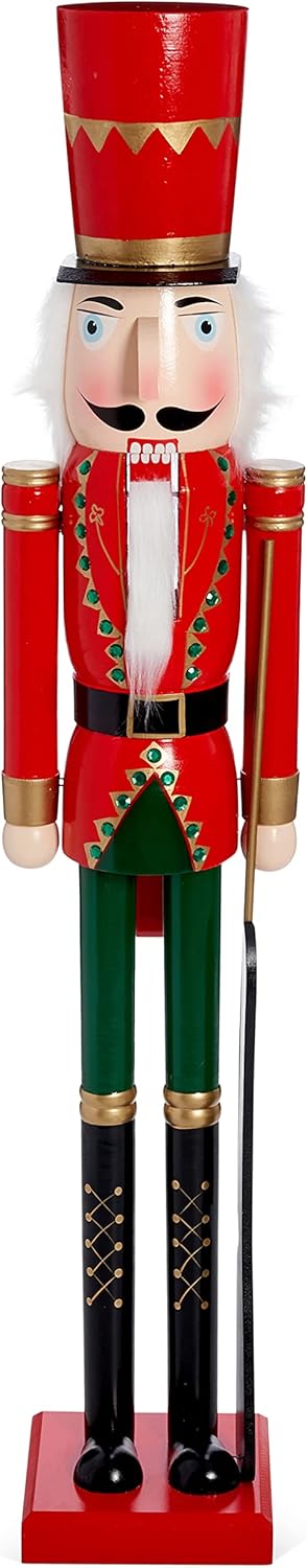 Nutcrackers - Twiddlers The 48-Inch/ 4ft Large Wooden Giant Nutcracker Christmas Decorations - Life Size Outdoor Soldier Nutcracker, Xmas Ornament with Moving Parts