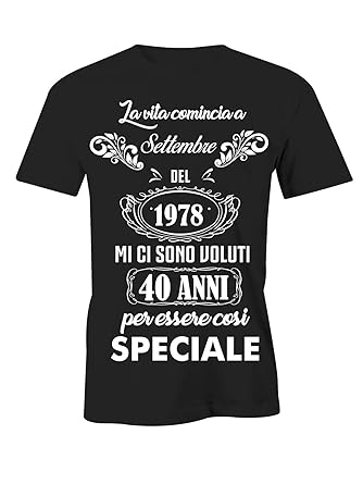 magliette spiritose per 40 anni