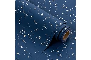 WRAPAHOLIC Navy Blue Wrapping Paper Roll - Mini Roll - 17 Inch x 16.5 Feet - Navy Blue Gold Design with Silky Touch Perfect for Birthday, Wedding, Baby Shower, Holiday