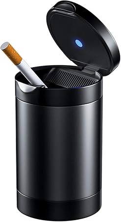 Amazon Co Jp Haohaiyo 車用灰皿 ふた付き ポータブル ほとんどのカーカップホルダーに対応 使用便利 掃除簡単 安定性up Ledライト付き アルミニウム合製 軽量化 長持ち おしゃれ 車 バイク
