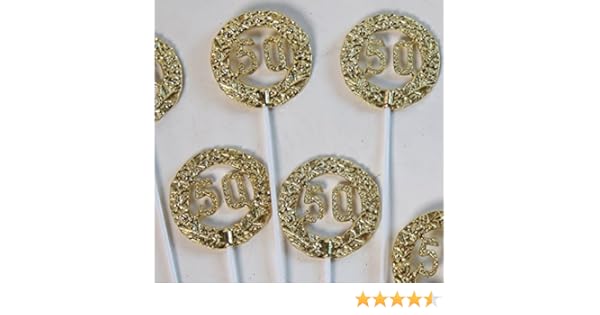12 Pieces 50th Anniversary Plastic Heart Picks Decorations 3 Dia