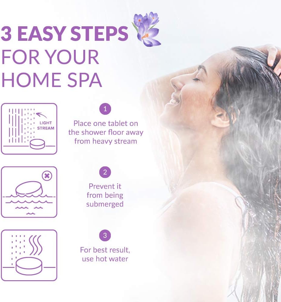 BodyRestore Shower Steamers (Pack of 15) Gifts for Women and Men - Lavender Essential Oil Scented Aromatherapy Shower Bomb, Nighttime Relaxation & Unwind Shower Tablets – Gift for Mom: Health & Personal Care