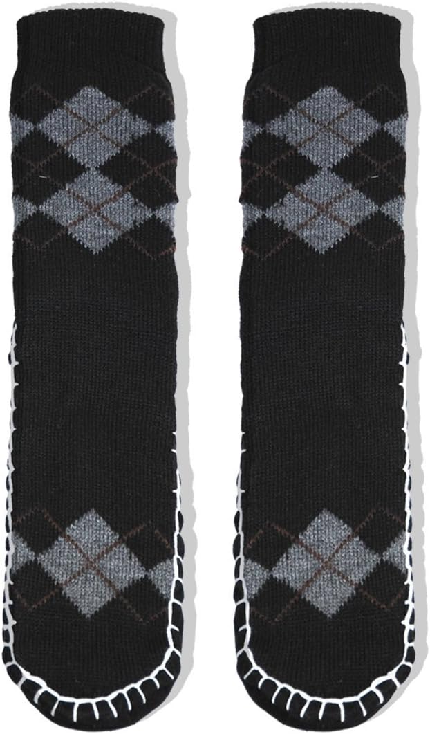 Adults 1 or 2-PK Knitted Slipper Socks with NON-Slip Skids