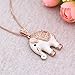 Kemstone Lovely Rose Gold Animal Pendant Necklace Long Necklace Jewelry for Women (elephant,short)