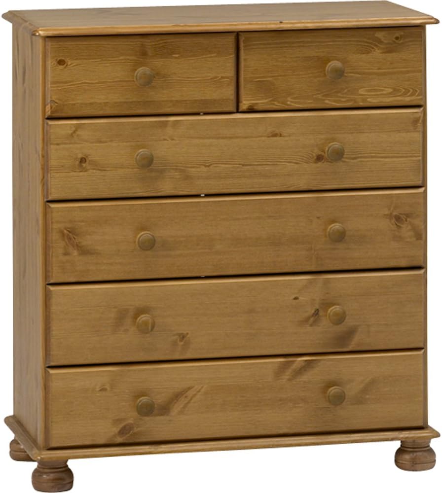STRAND - Solid Wood 6 Drawer Storage Chest - Antique Pine