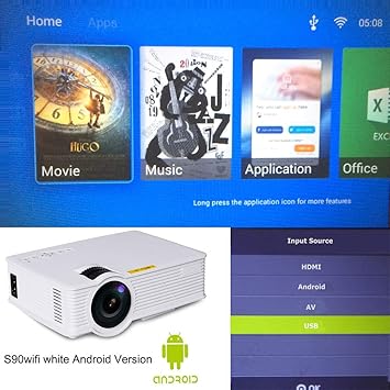 SMEI Portátil Android 6,0 WiFi Led Proyector 3D Smart Home ...