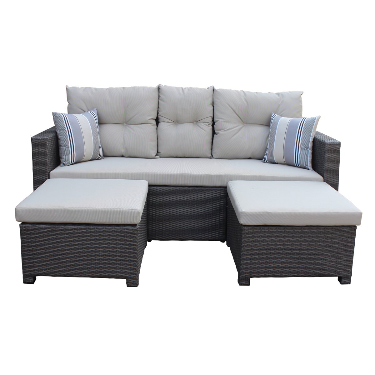 Liebe Sitz mit 2 Hockern für draußen - LOVE - Duo Sessel mit Hockern