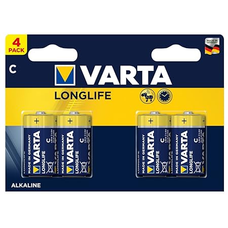 Varta Longlife Batterie C Baby Alkaline Batterien LR14 - 4er Pack (Design kann abweichen)