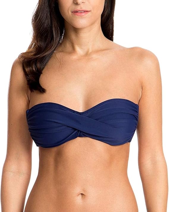 Colloyes Women's Swimwear Twist Bandeau Bikini Top Plus Size Bathing