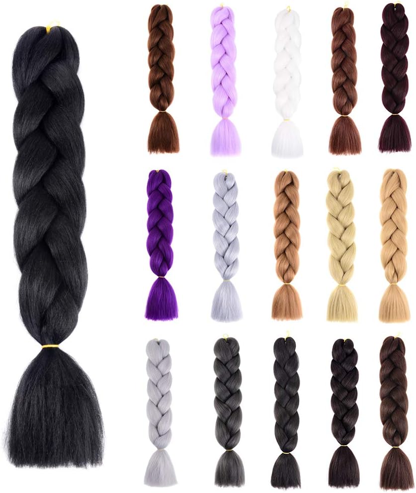 shlutesoy Black Friday 50% off Solid Color Synthetic Hair Extensions African Braids Crochet Braiding Ponytail 5#