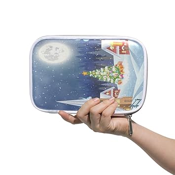 Amazoncom Christmas Tree And Santa Claus Large Pencil Case