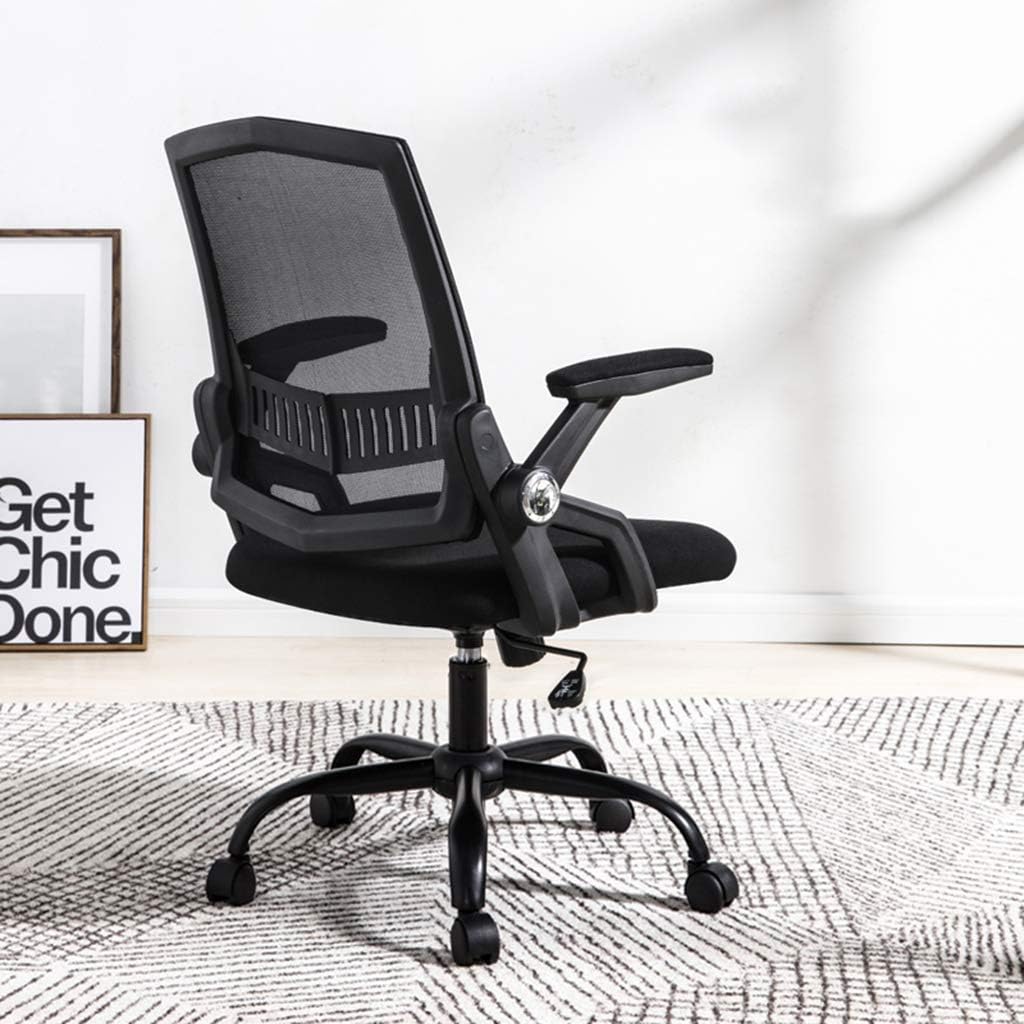 XXQ Office Chair Ergonomic, Mesh Desk Chair Adjustable Headrest Home Office Chair with Tilt Function and Position Lock,Black
