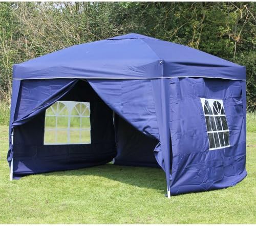 Palm Springs Outdoor Ez Pop Up Canopy with Walls (Blue, 10-Feet x 10-Feet)