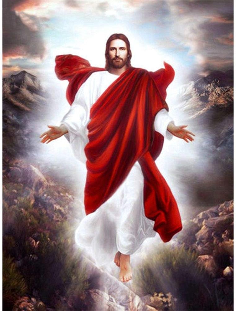 DIY 5D Diamond Painting Kit for Adults,Cross Embroidery Stitch Arts Craft Supply for Home Wall Decor Religious Jesus 12x16in 1 Pack By Ueyoo