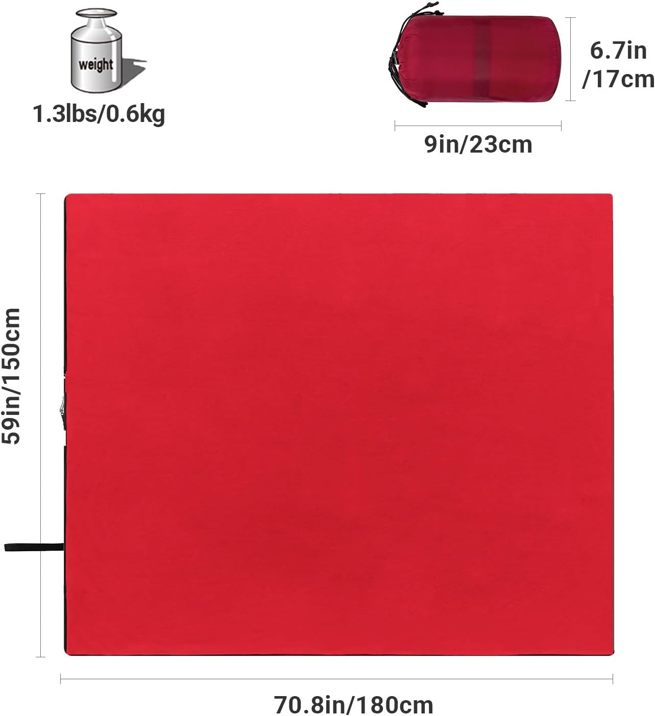 KingCamp Polar Fleece Sleeping Bag Liner 59℉/15℃ Warm or Cold Weather Zipper Camping Blankets for Adult Outdoor Hiking Travelling Backpacking: Home & Kitchen