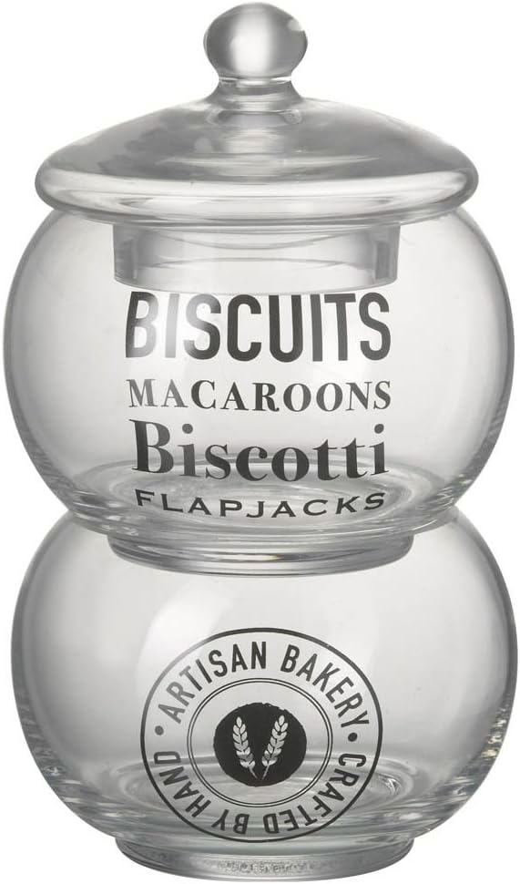 2 x Stackable Glass Cookie Storage Jars with Lid by Parlane