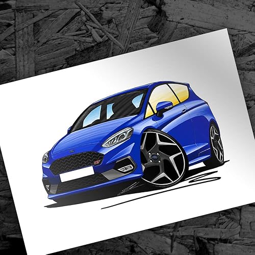 Ford Fiesta Mk8 St Car Art Print Amazoncouk Handmade