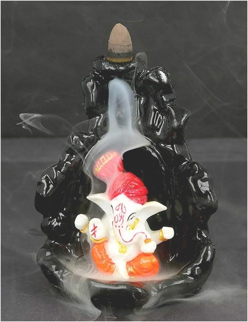 Arham Trades Polyresin Smoke Fountain (7 x 7 x 13 cm, Black)
