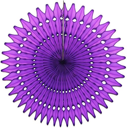 21" Tissue Paper Fan, 3-pack (Purple)