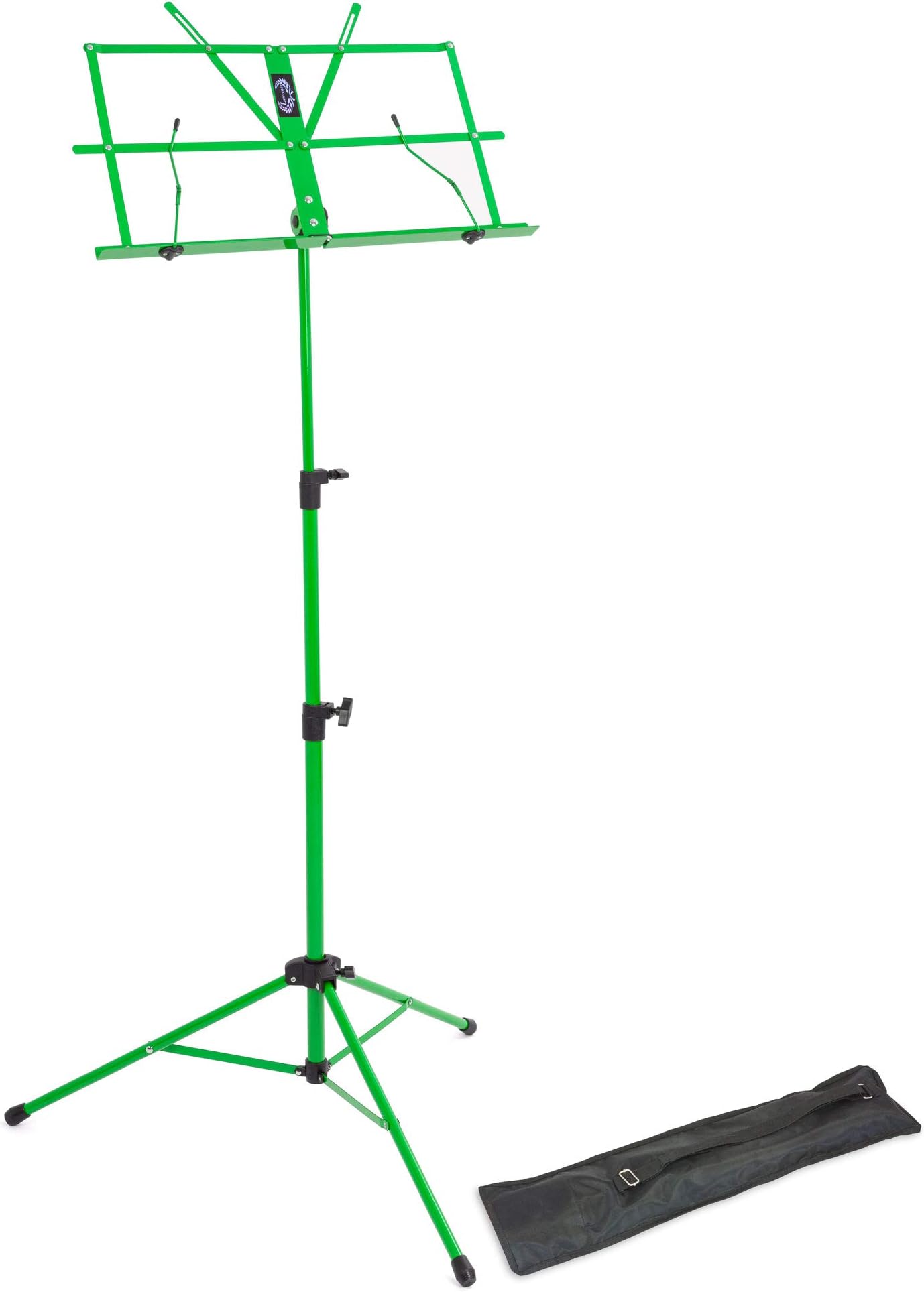Opus LMS02-GR Lightweight Folding Music Stand with Carrying Bag - Green