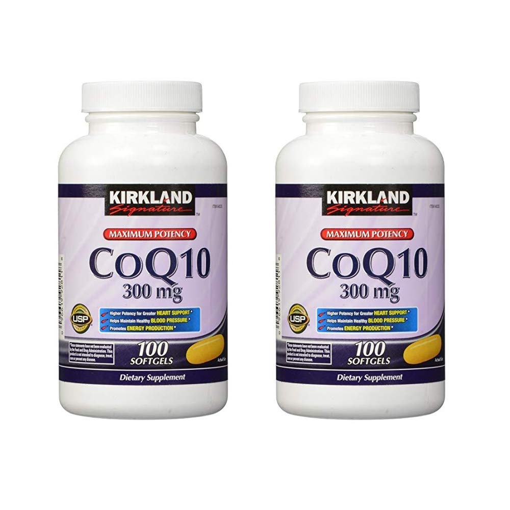 Kirkland Signature CoQ10 300 mg, 100 Softgels (Pack of 3)