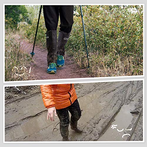 Glymnis Leg Gaiters Hiking Gaiter Snow Gaiter Waterproof Anti-Tear Oxford Fabric Snow Shoes for Outdoor Research Hiking Walking Hunting Climbing Mountain (Middle)