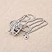 Karseer Shiny Filigree Sugar Skull and Everlasting Rose Charm Pendant Necklace with Crystal Brain Hidden Floating Inside, 24