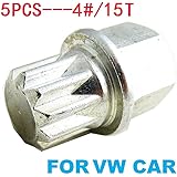 BESITA Autotool Tech 5PCS Auto Tools Anti Theft Wheel Tire Screw Lock Keys for VW Cars (4# / 15T)