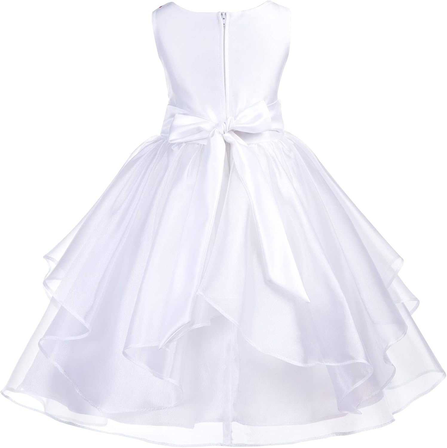 white sequin flower girl dress