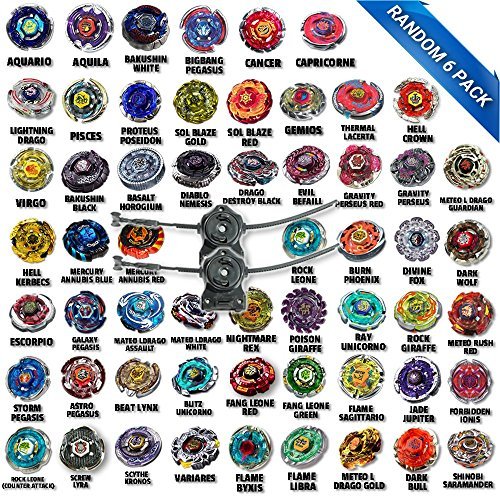 Beyblade Battle Pack Fully Equipped with 2x LL2 Launchers, Random 6-Pack