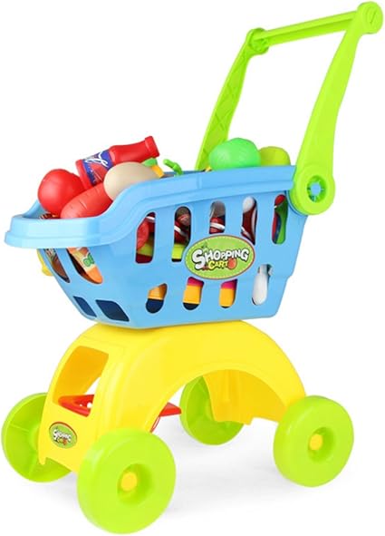 Amazon.com: Carrito de la compra juguetes, pinchuanghui Funny Pretend Play Carrito de la compra juguetes Set Niños Juguete Educativo para Niños Home, Azul: Toys \u0026 Games