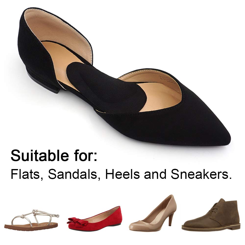 Dr. Foot\'s Arch Support Shoe Inserts for Flat Feet, Gel Arch Pads for Plantar Fasciitis, Adhesive Insoles for Relieve Pain for Women and Men (Transparent+Beige+Black)