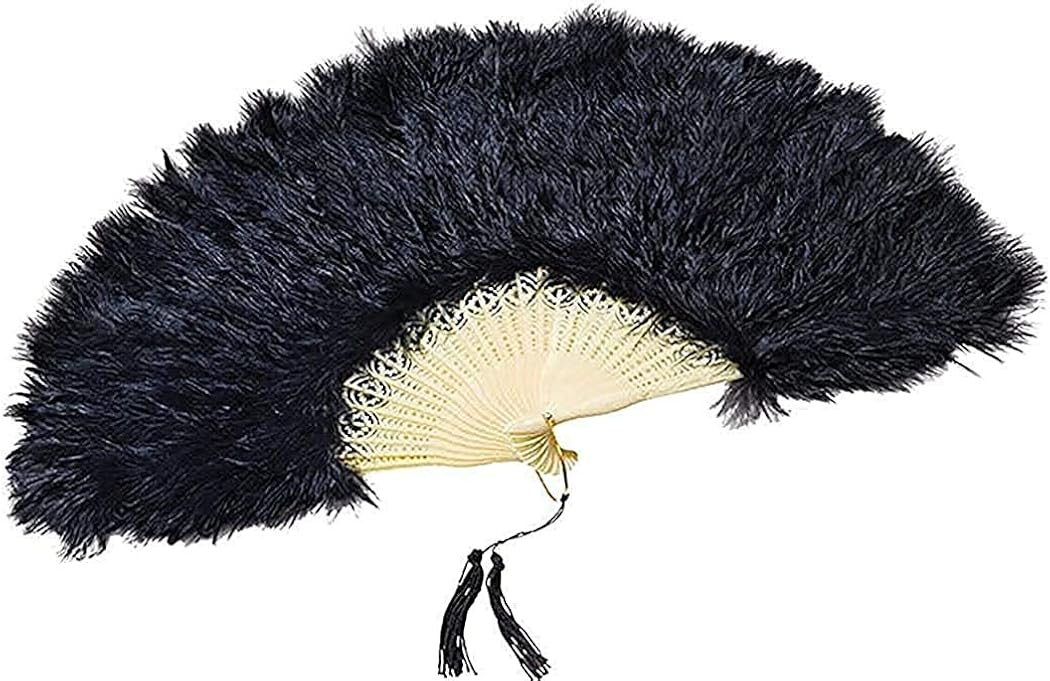 Feather Fan Black Amazon.co.uk Clothing