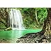 wall26 - Erawan Waterfall in Kanchanaburi, Thailand - Removable Wall Mural | Self-Adhesive Large Wallpaper - 100x144 inches