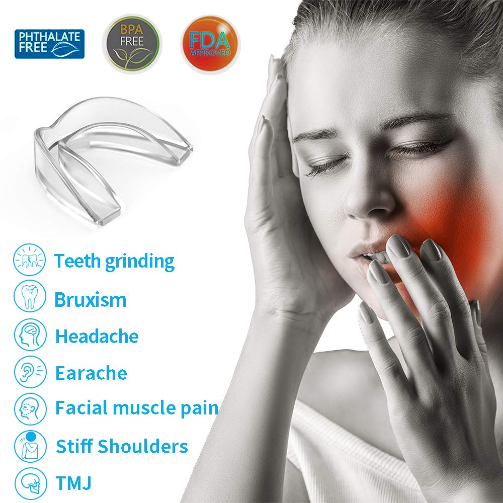 PHOEBE Mouth Guard for Grinding Teeth Night Guards for Teeth Grinding Mouldable Tooth Bite Guard Stop Teeth Grinding Clenching Eliminates Bruxism, TMJ -3 Sizes, 6 Pieces : Beauty