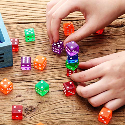 image for Blulu 6-Sided Games Dice Set, Colored Dice with Black Velvet Pouches f