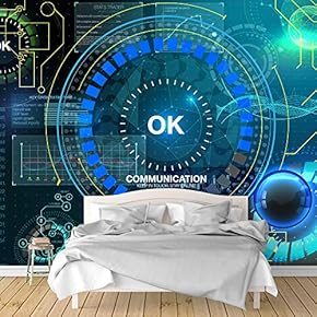 Wall Murals for Bedroom Secitific Mechanical Feeling Pictures Removable Wallpaper Peel and Stick Wall Stickers - 66x96 inches