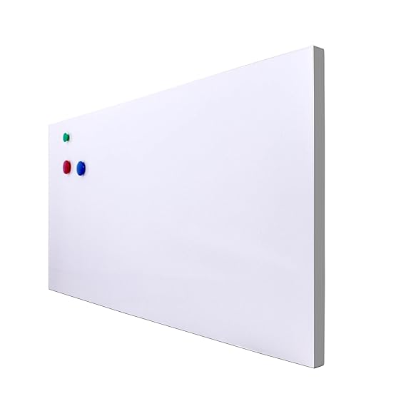 banjado Magnettafel weiß | Memoboard 37x78cm | Pinnwand magnetisch | Magnetboard aus Metall