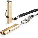 NOOPEL Emergency Survival Whistle Double Tubes Safety Whistles 2 pack with lanyard and keychain for Boating Outdoor Camping Hiking Hunting Sports Dog Training