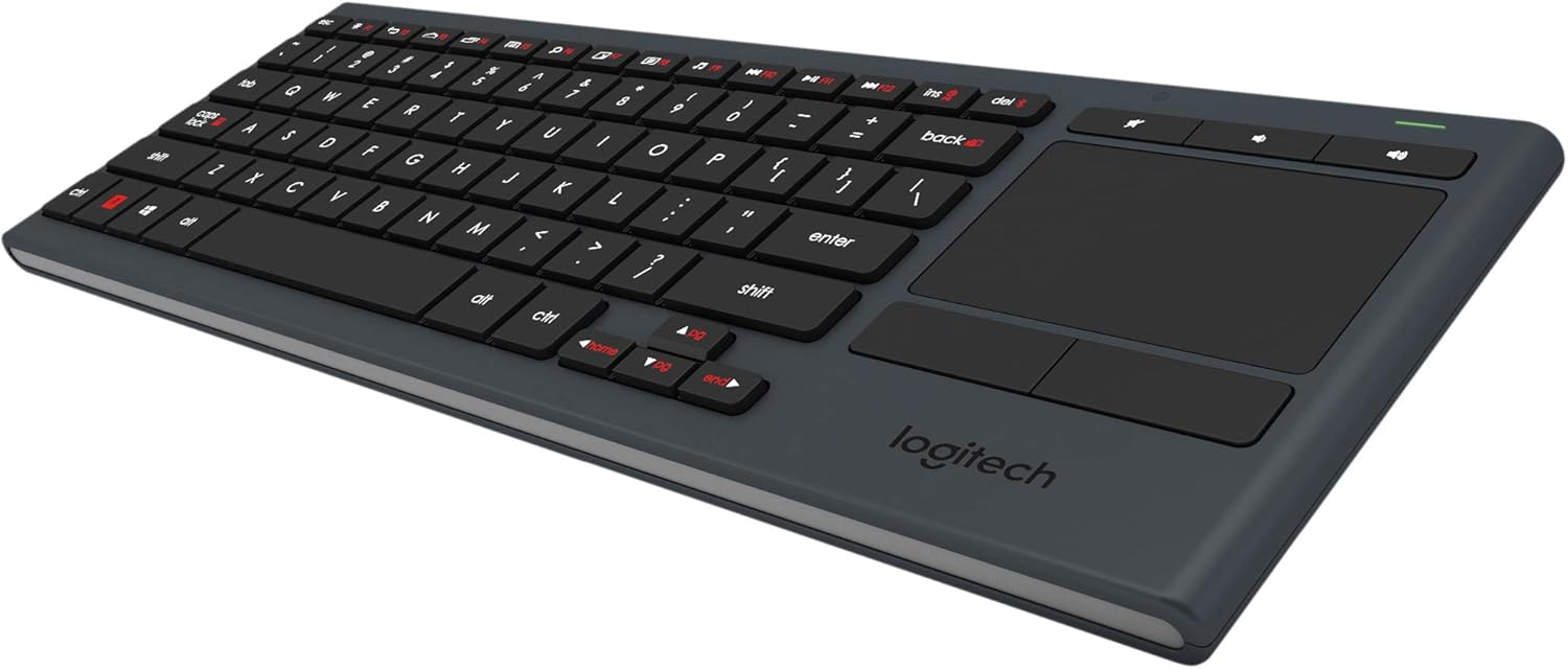 Logitech K830 Illuminated Living-Room Keyboard with Built-in Touchpad – Easy-access Media Keys and Shortcut Keys for Windows or Android: Computers & Accessories