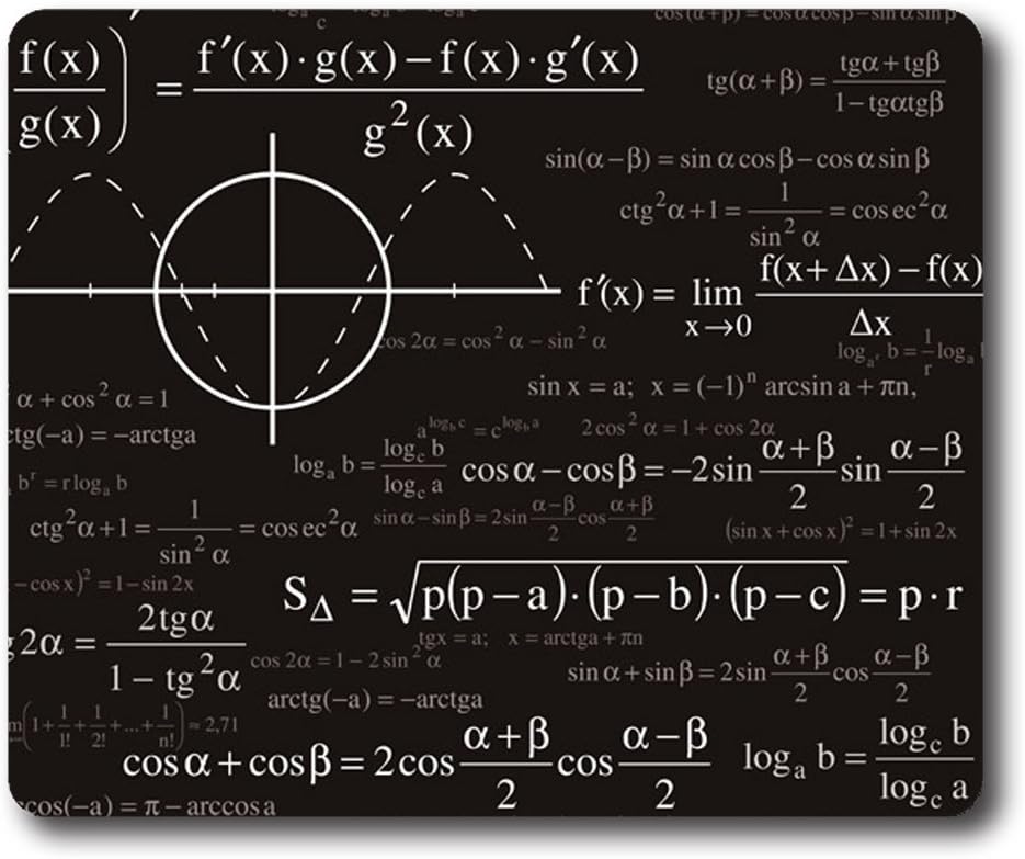 Online Designs Physics blackboard formula Square mouse pad mousepad cute 9 7.5inch
